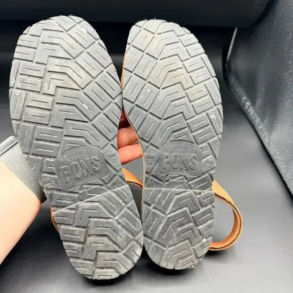 PONS Avarcas Brown Leather Sandals Menorca Spain Size 8 - Picture 9 of 15